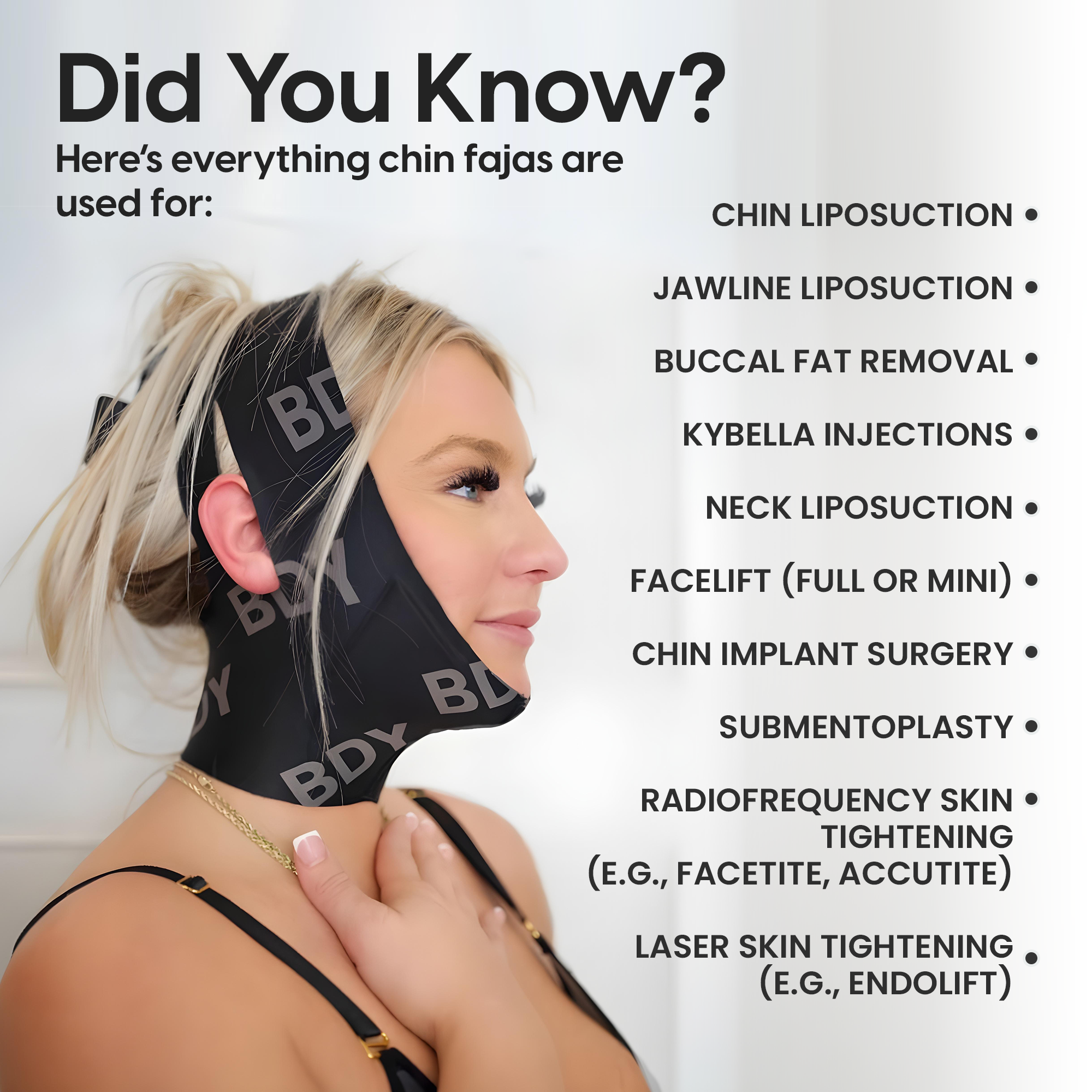 Chin, Jawline & Neck Compression Wrap | With Built-In Lipo Foam for Support