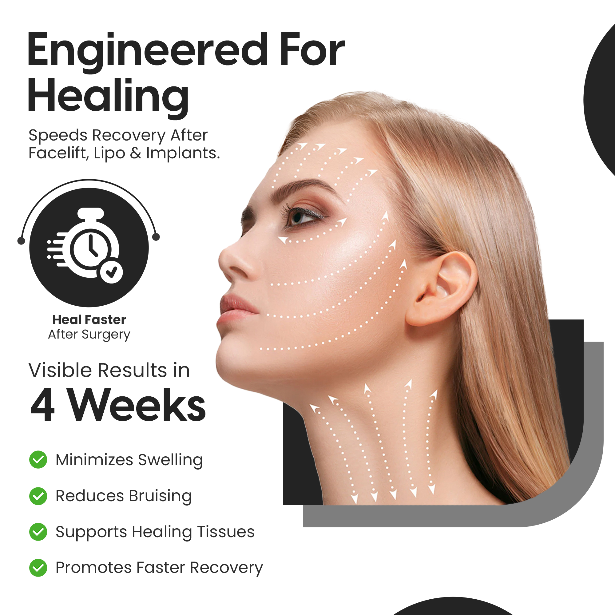 Chin, Jawline & Neck Compression Wrap | With Built-In Lipo Foam for Support