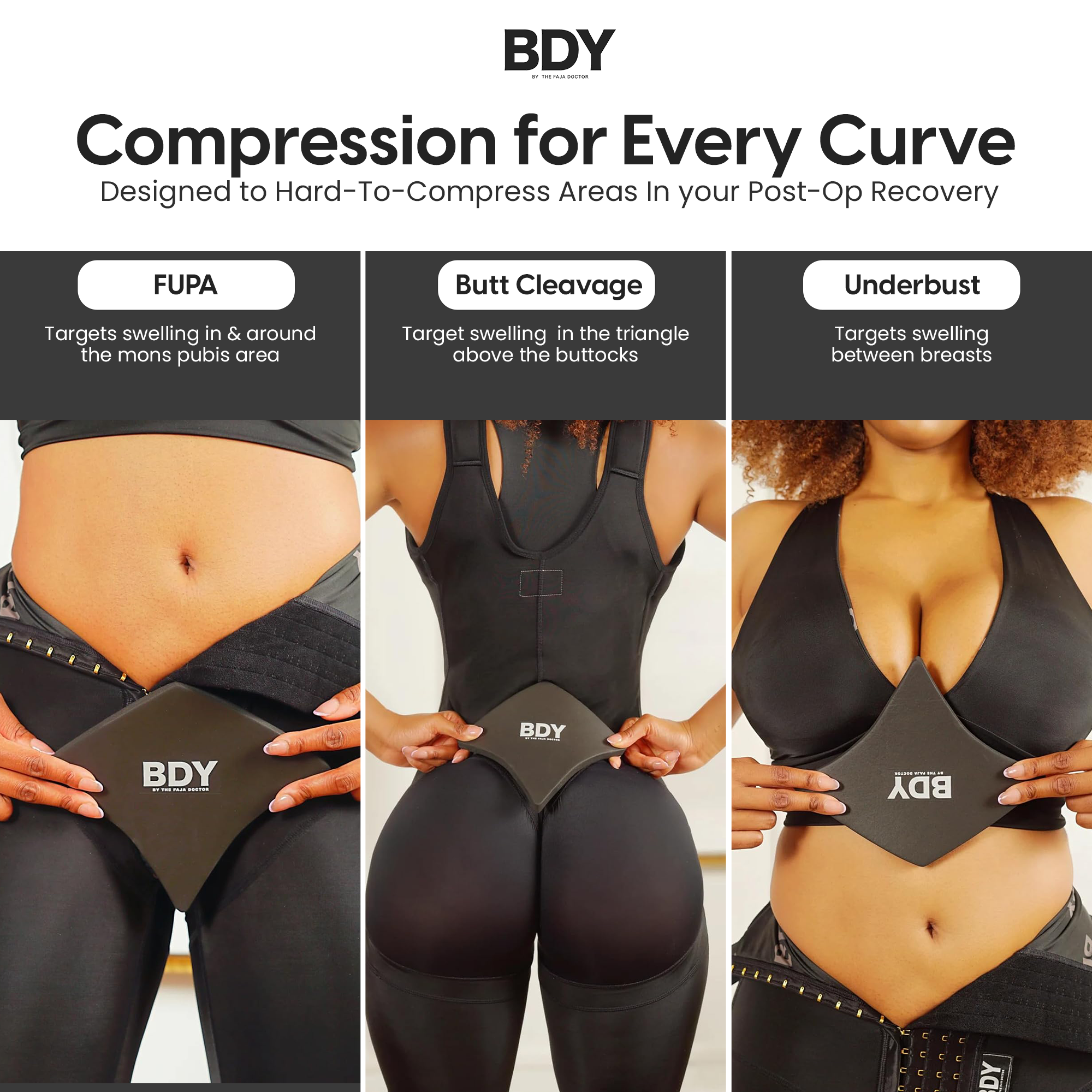 3-in-1 Targeted Compression Foam | FUPA, Underbust & Butt Cleavage Support